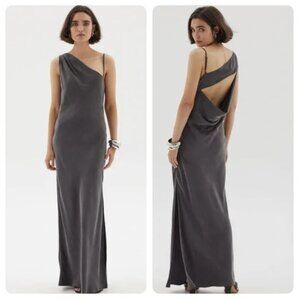 Sovere Australia | Isla Asymmetrical Maxi Dress in Graphite Gray | Size Small